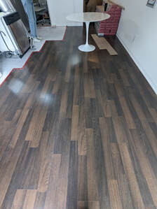 Before photo of lamiante flooring install