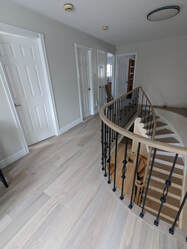 Wide plank engineered hardwood floor installed in Bradford home