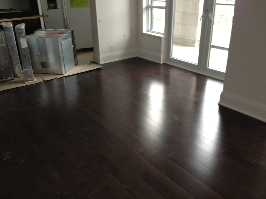Dark maple hardwood floor